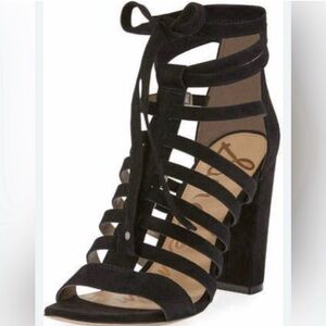 Sam Edelman Black Strappy Block Heels